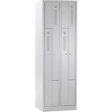 eurokraft basic Garderobna omara Z AMSTERDAM, širina 590 mm, 2 predelka, 4 vrata, barva vrat svetlo siva, barva korpusa svetlo siva | Shoptok.si