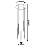 Rabalux Ramira visilica G9 5xMAX5W, D36cm crna | shoptok.hr
