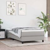  Box spring postelja z vzmetnico svetlo siva 80x200 cm blago, (20725071) Cene