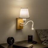  Brilagi - LED zidna svetiljka NUBILA WOOD 1xE27/25W/230V + LED/3W hrast/siva | Eponuda.com