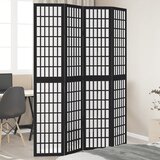 vidaXL Paravan 4-delni črn trden les pavlovnije | Shoptok.si