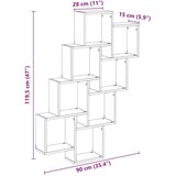 vidaXL Stenska kockasta polica artisan hrast 90x15x119,5 cm inž. les | Shoptok.si