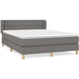 vidaXL Krevet s oprugama i madracem tamnosivi 140x190 cm od tkanine | shoptok.hr