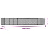  Kavez za pse s vratima sivi 10x2x1,5 m od pocinčanog čelika | shoptok.hr