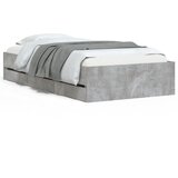 Furnova Posteljni okvir s predali betonsko siv 100x200cm inženirski les, (21943302) | Shoptok.si