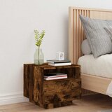  Noćni ormarić s LED svjetlima boja dimljenog hrasta 40x39x37 cm | shoptok.hr