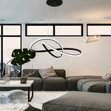Toolight Stropna viseća svjetiljka prsten Moderna LED + daljinski upravljač APP395-CP Crna | shoptok.hr