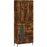 Maison Chic Visoka Komoda - Predalnik dimljen hrast 69,5x34x180 cm inženirski les, (21722339) | Shoptok.si