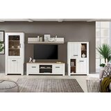Modern Living Vitrina Elara, Bela, Barva Hrasta | Shoptok.si