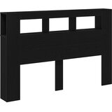  LED glava kreveta s policom Crni hrast 160 x 18,5 x 103,5 cm | Eponuda.com