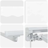  Ročno senčilo s LED-ji Bela 3 x 2,5 m Poliester s PU premazom, (5000206393) | Shoptok.si