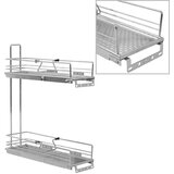 vidaXL Izvlečna kuhinjska košara 2-nadstropna srebrna 47x15x54,5 cm, (20709751) | Shoptok.si