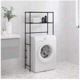  2-nadstropni regal za nad pralni stroj črn 69x28x143 cm železo | Shoptok.si