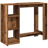 vidaXL Barska miza s polico starinski les 124x46x103,5 cm inž. les | Shoptok.si