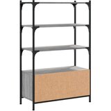  Knjižna omara 3-nadstropna siva sonoma 70x30x109,5 cm in. les | Shoptok.si