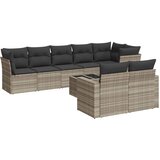 Maison Chic Seti vrtnega pohištva - Vrtna garnitura - Vrtni pohištvo set 9-delna z blazinami sv. siv poli ratan, (21807788) | Shoptok.si