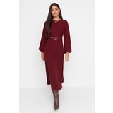 Trendyol Claret Red Waist Belt A-Line Woven Dress | ePonuda.com
