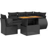  6-dijelni set vrtnih sofa s jastucima crni od poliratana | shoptok.hr