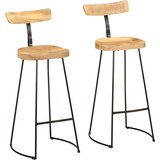 Furnova Barski stolčki 2 črni 49x43x103 cm trden mangov les, (21949292) | Shoptok.si