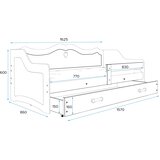  Postelja BMS Julia + predal, BIA 160x80 bela | Shoptok.si