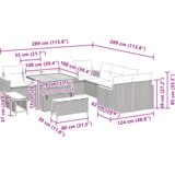 vidaXL 13-dijelni set vrtnih sofa s jastučićima bež poli rattan akacija | shoptok.hr