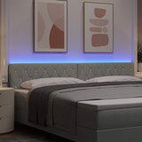  LED glava kreveta s LED trakama Svijetlo siva 200 cm Baršun | shoptok.hr