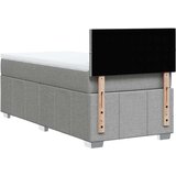 vidaXL Box spring postelja z vzmetnico svetlo siva 80x200 cm blago | Shoptok.si
