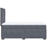 Box spring krevet s madracem tamnosivi 90x200 cm baršunasti | shoptok.hr