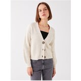 LC Waikiki Women's V-Neck Straight Long Sleeve Knitwear Cardigan Cene