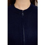 Trendyol Navy Blue Soft Texture Zippered Knitwear Cardigan | shoptok.hr