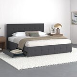 Støraa Tamno sivi tapecirani bračni krevet s prostorom za odlaganje 180x200 cm Rose – | shoptok.hr