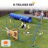  Set za agility trening pasa 8 dijelova s ​​tunelom slalomskim motkama podesivim preponama obručem za skakanje i zdjelom. | shoptok.hr