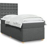  The Living Store Box spring postelja z vzmetnico temno siva 90x190 cm blago - Box Spring Postelja, (21497075) Cene