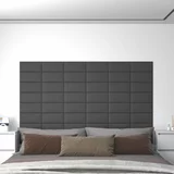 vidaXL Stenski paneli 12 kosov sivi 30x15 cm umetno usnje 0,54 m²