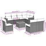  9-dijelni set vrtnih sofa od poliratana s jastucima sivi | shoptok.hr