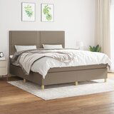  The Living Store Box spring postelja z vzmetnico taupe 160x200 cm blago - Box Spring Postelja, (21445765) Cene