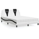  Krevet Viana s madracem bijeli i crni 140 x 190 cm od umjetne kože | shoptok.hr