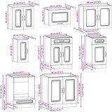  8-dijelni set kuhinjskih ormarića Kalmar konstruiranog drva | shoptok.hr
