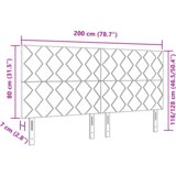  LED vzglavje z LED lučmi Geometrični Temno siva 200 cm Žamet, (5000044042) | Shoptok.si