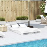  Ležaljke za sunčanje 2 kom bijele 205x60x31,5 cm od borovine | shoptok.hr