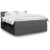  Krevet s oprugama i madracem tamnosivi 200 x 200 cm od tkanine | shoptok.hr