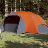 vidaXL Šator za 8 osoba sivo-narančasti 360x430x195 cm taft 190T | shoptok.hr