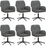 vidaXL Okretne radne stolice 6 kom. 54 x 55 x 90 cm Tamnosiva Baršun - Tamnosiva 6 Cijene