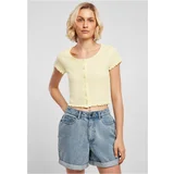 UC Ladies Women's T-shirt with buttons and ribs in soft yellow color