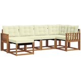  Set vanjskih sofa 6 kom. Prirodna i krem Smeđa 247 x 128,5 x 73 cm | shoptok.hr
