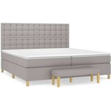  Box spring postelja z vzmetnico svetlo siva 200x200 cm blago, (20900843) | Shoptok.si