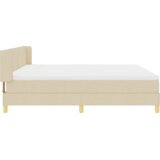  Postelja z vzmetnico z vzmetnico krema 200 x 200 cm blago, (5000127801) Slike