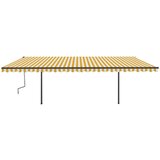  Automatska tenda na uvlačenje sa stupovima 6x3 5 m žuto-bijela | shoptok.hr