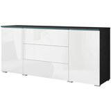 P & B Komoda Vera, Bela, Visoki Sijaj, Antracit | Shoptok.si