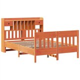 vidaXL Posteljni okvir brez vzmetnice voščeno rjav 160x200 cm borovina | Shoptok.si